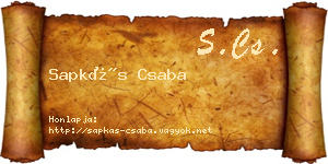 Sapkás Csaba névjegykártya
