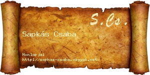Sapkás Csaba névjegykártya