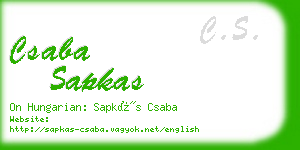 csaba sapkas business card